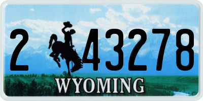 WY license plate 243278