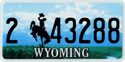 WY license plate 243288
