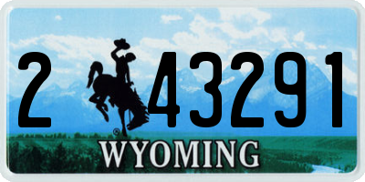 WY license plate 243291