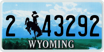 WY license plate 243292
