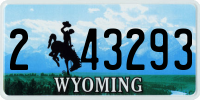 WY license plate 243293