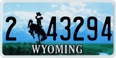 WY license plate 243294