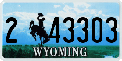 WY license plate 243303