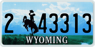 WY license plate 243313