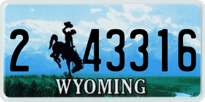 WY license plate 243316