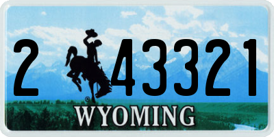 WY license plate 243321