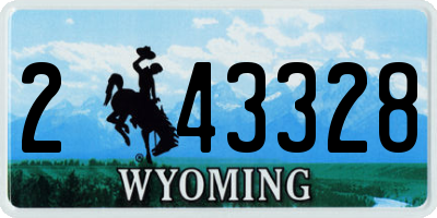 WY license plate 243328
