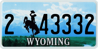 WY license plate 243332
