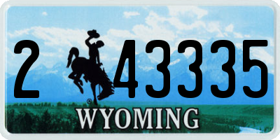 WY license plate 243335