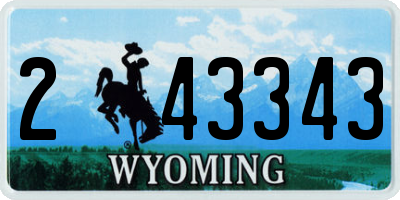 WY license plate 243343