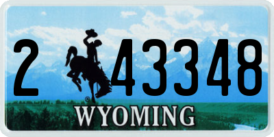 WY license plate 243348