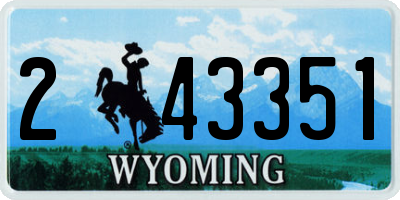 WY license plate 243351