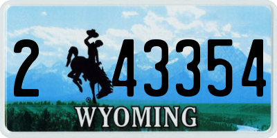 WY license plate 243354