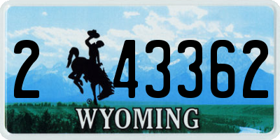WY license plate 243362