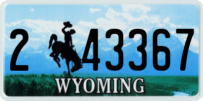 WY license plate 243367
