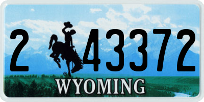WY license plate 243372