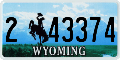WY license plate 243374