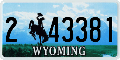 WY license plate 243381