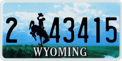 WY license plate 243415