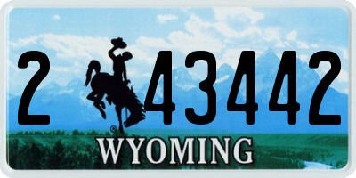 WY license plate 243442