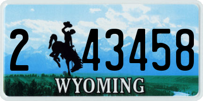 WY license plate 243458