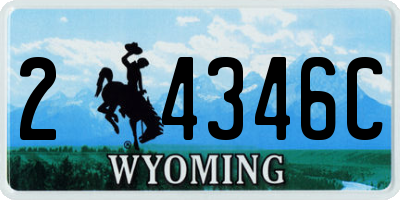 WY license plate 24346C