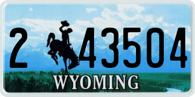 WY license plate 243504