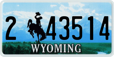 WY license plate 243514