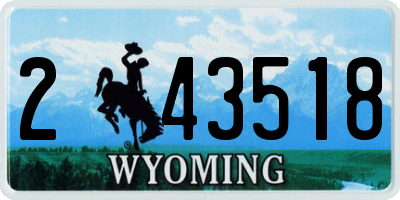 WY license plate 243518