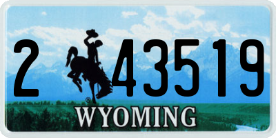 WY license plate 243519