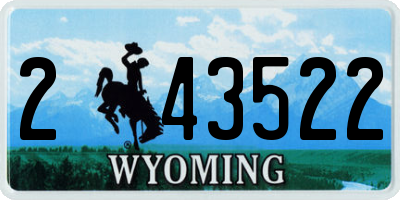 WY license plate 243522