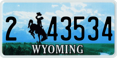 WY license plate 243534