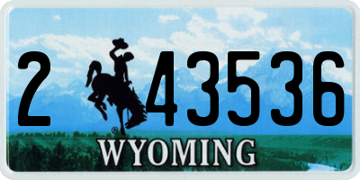 WY license plate 243536