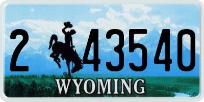 WY license plate 243540