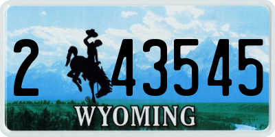 WY license plate 243545