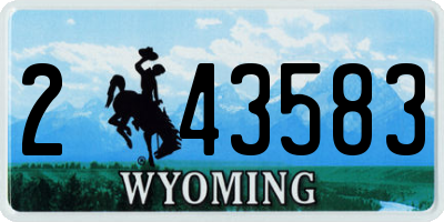 WY license plate 243583
