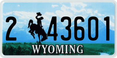 WY license plate 243601