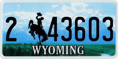 WY license plate 243603