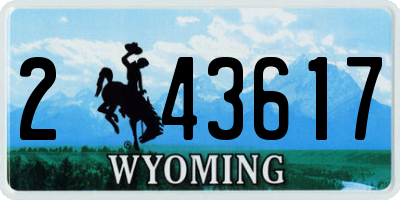 WY license plate 243617