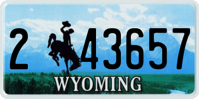 WY license plate 243657