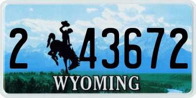 WY license plate 243672