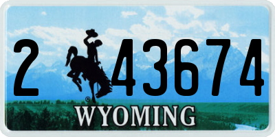 WY license plate 243674
