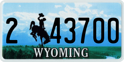 WY license plate 243700