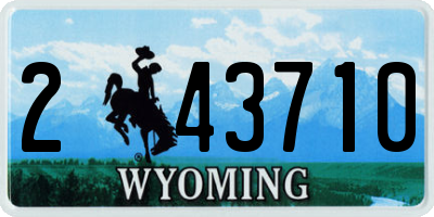 WY license plate 243710