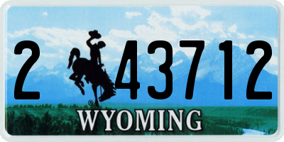 WY license plate 243712