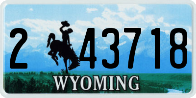 WY license plate 243718