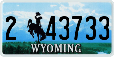 WY license plate 243733