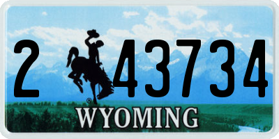 WY license plate 243734
