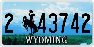 WY license plate 243742