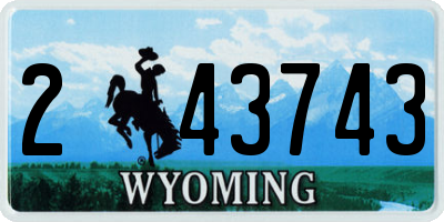 WY license plate 243743